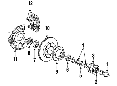 1992 Toyota Land Cruiser Front Brakes Rotor Diagram for 43512-60050