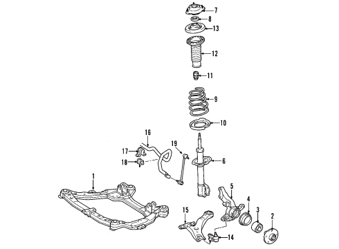 2010 Toyota Highlander Front Suspension Components, Lower Control Arm, Stabilizer Bar Strut Diagram for 48510-80483
