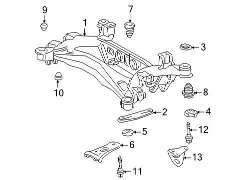2004 Lexus IS300 Suspension Mounting - Rear Suspension Crossmember Plug Diagram for 90950-01518