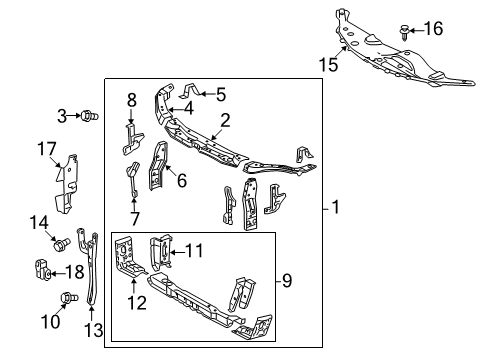 2007 Toyota Camry Automatic Temperature Controls Upper Reinforcement Diagram for 57163-33040