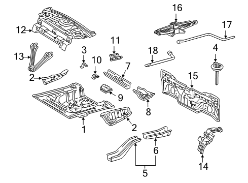 2002 Toyota Corolla Rear Body Sidemember Assembly Diagram for 57602-02903