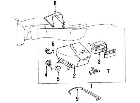 1991 Toyota Previa Center Console Switch Diagram for 88610-95713