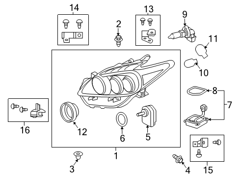 2014 Toyota Prius V Bulbs Composite Assembly Diagram for 81185-47310