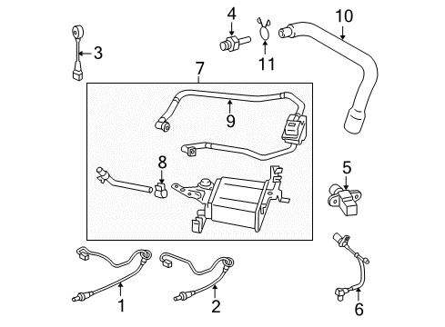 2005 Toyota Corolla Emission Components Vapor Canister Diagram for 77740-02130