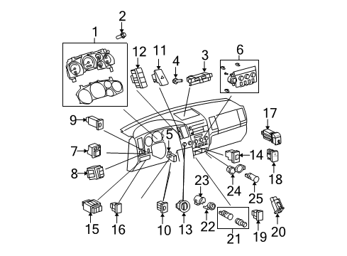 2009 Toyota Tundra Traction Control Components Buzzer Switch Diagram for 86652-04010
