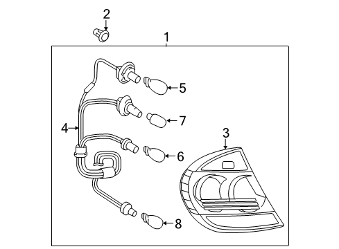 2005 Toyota Camry Combination Lamps Socket & Wire Diagram for 81555-06210