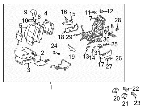 2007 Toyota Highlander Front Seat Components Lumbar Switch Diagram for 84920-0E010-B4