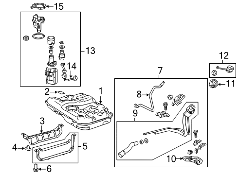 2012 Toyota Camry Senders Filler Assembly Diagram for 77210-06180