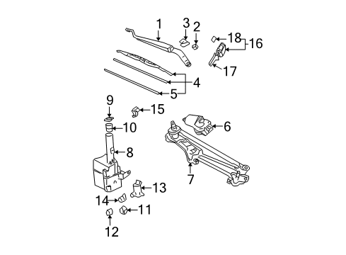 2002 Lexus ES300 Wiper & Washer Components Blade Assembly Insert Diagram for 85214-40080