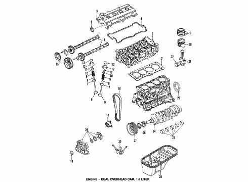 1990 Toyota Celica Engine Parts, Mounts, Cylinder Head & Valves, Camshaft & Timing, Oil Pan, Oil Pump, Crankshaft & Bearings, Pistons, Rings & Bearings Gasket, Timing Gear Or Chain Cover Diagram for 11328-88380