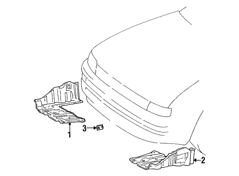 1995 Toyota Corolla Splash Shields Under Cover Diagram for 51442-12090