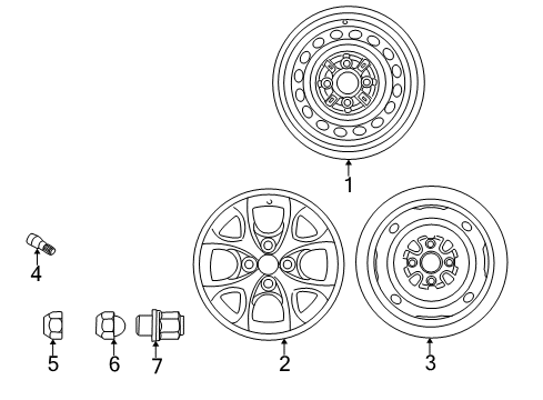 2004 Toyota Echo Wheels Wheel, Spare Diagram for 42611-1A240