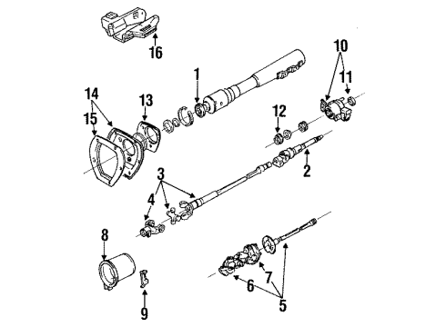 1984 Toyota Pickup Steering Column Assembly Intermed Shaft Diagram for 45260-35040