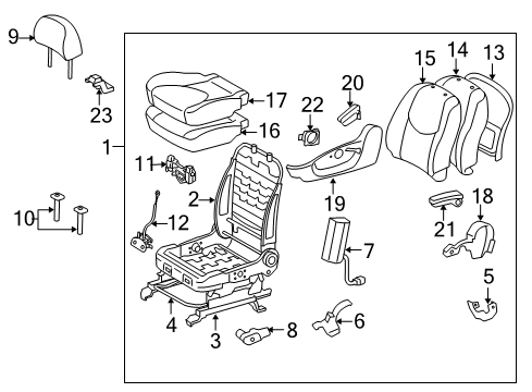 2012 Toyota RAV4 Front Seat Components Cushion Cover Diagram for 71072-42381-E0