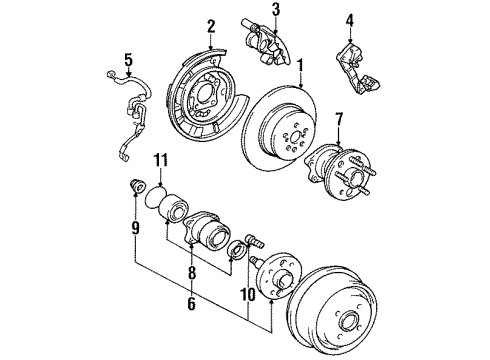 1994 Toyota Camry Hydraulic System Master Cylinder Repair Kit Diagram for 04493-33050