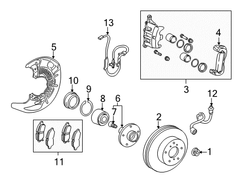 2014 Toyota Sienna Brake Components Brake Hose Diagram for 90947-A2057