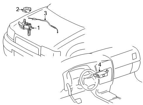 1999 Toyota 4Runner Cruise Control System Actuator Assy, Cruise Control Diagram for 88001-0W030