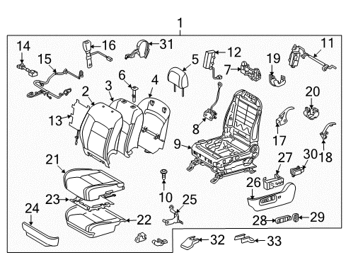 2009 Toyota Land Cruiser Front Seat Components Front Seat Cushion Cover, Left(For Separate Type) Diagram for 71072-60A91-B1