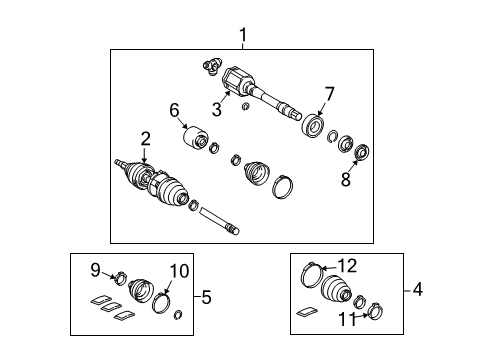2012 Toyota Venza Drive Axles - Front Bearing Diagram for 90363-A0007