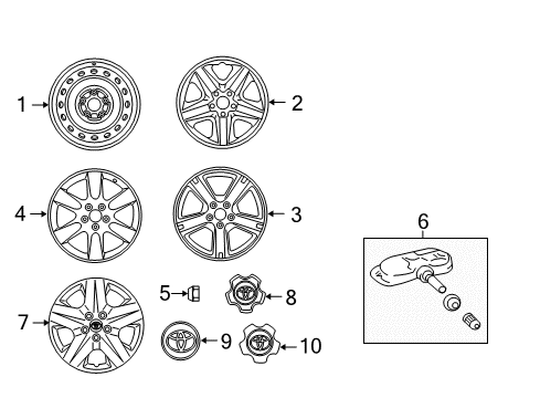 2009 Toyota RAV4 Wheels, Covers & Trim Center Cap Diagram for 4260B-0R010
