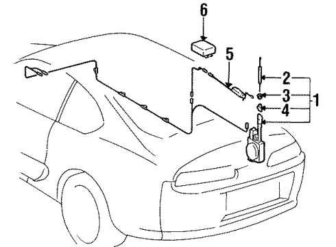 1996 Toyota Supra Antenna & Radio Antenna Assembly, Amplifier Diagram for 86300-14420