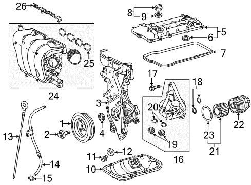 2019 Toyota C-HR Engine Parts, Mounts, Cylinder Head & Valves, Camshaft & Timing, Oil Pan, Oil Pump, Crankshaft & Bearings, Pistons, Rings & Bearings, Variable Valve Timing Intake Manifold Diagram for 17120-0T080