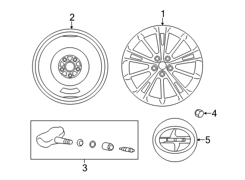 2018 Toyota 86 Wheels & Trim Wheel Nut Diagram for SU003-04733