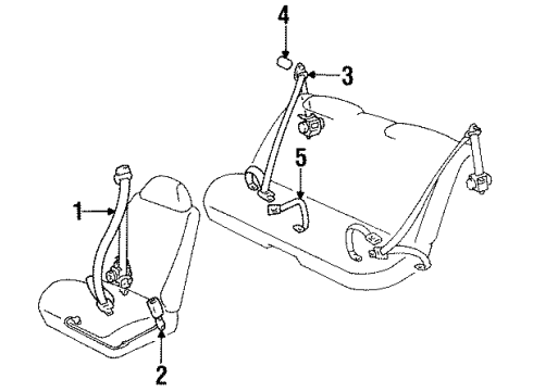 1999 Toyota Celica Seat Belt Retractor Assembly Diagram for 73220-20720-C0
