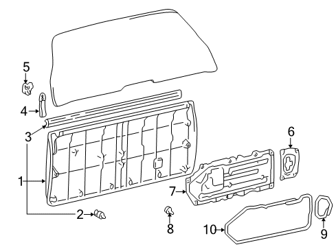 1999 Toyota 4Runner Interior Trim - Lift Gate Panel Assy, Back Door Trim Diagram for 64780-35010-E1