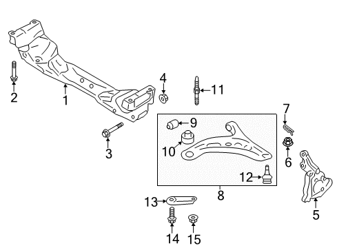 2013 Scion FR-S Front Suspension Components, Lower Control Arm, Stabilizer Bar Lower Ball Joint Diagram for SU003-00358