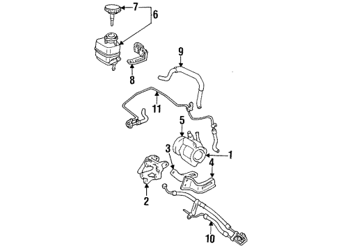 1997 Toyota Celica P/S Pump & Hoses, Steering Gear & Linkage Pulley Diagram for 44311-20060