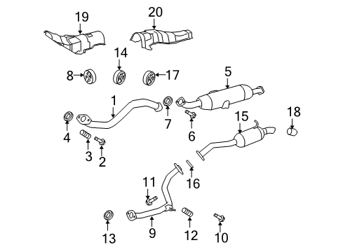2012 Scion xB Exhaust Components Rear Muffler Diagram for 17430-28841