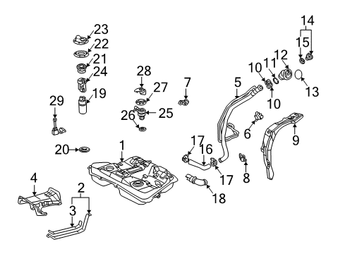 2005 Toyota Matrix Fuel Supply Fuel Pump Plate Diagram for 77024-01020