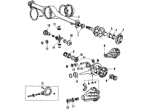 1998 Toyota 4Runner Rear Axle, Differential, Propeller Shaft Housing Assy, Rear Axle Diagram for 42110-35720
