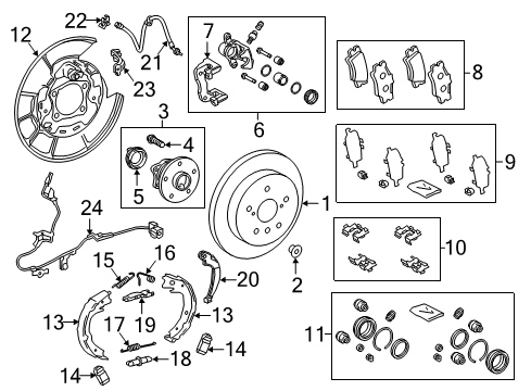 2018 Toyota Camry Brake Components Front Pads Diagram for 04465-33480