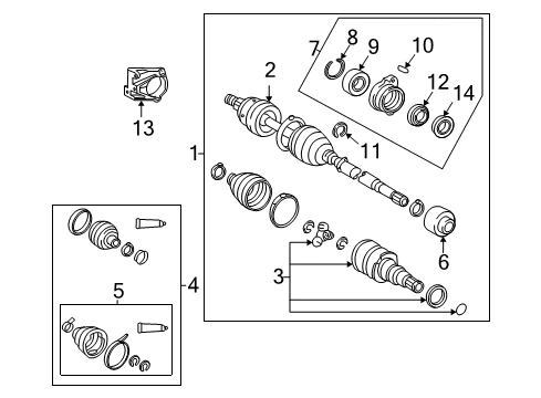 2005 Toyota Corolla Drive Axles - Front Axle Support Retainer Diagram for 90080-52054