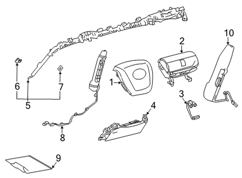 2022 Toyota Sienna Air Bag Components Spoiler Nut Diagram for 90178-A0026