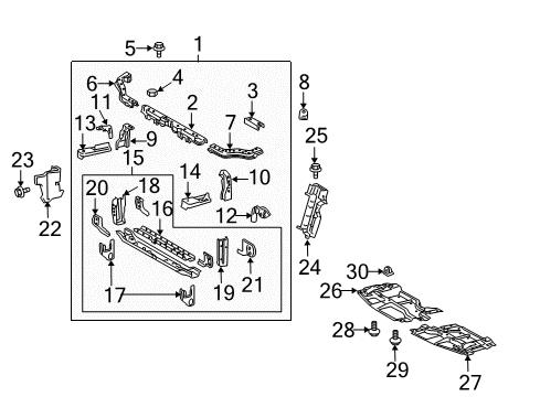 2007 Scion tC Radiator Support Upper Tie Bar Reinforcement Diagram for 53274-21010