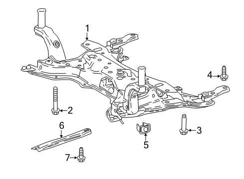 2020 Toyota C-HR Suspension Mounting - Front Reinforcement Diagram for 51151-F4010