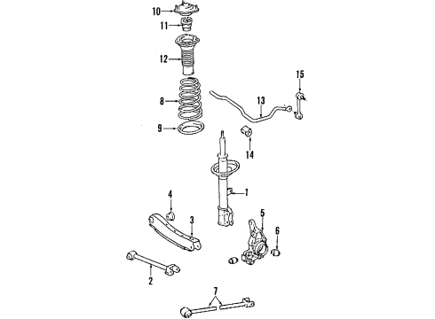 1991 Toyota Camry Rear Suspension Components, Lower Control Arm, Stabilizer Bar Bushings Diagram for 48818-12170