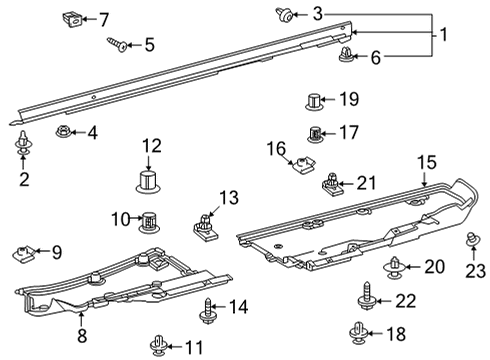 2022 Toyota Highlander Exterior Trim - Pillars Deflector Clip Diagram for 75867-30120