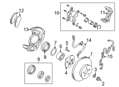 1996 Toyota RAV4 Anti-Lock Brakes Rear Speed Sensor Diagram for 89545-42010