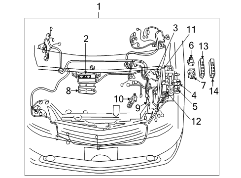 2005 Toyota Prius Wiring Harness Fuse Box Diagram for 82620-47050