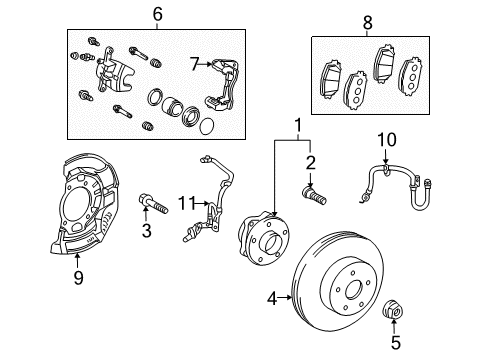 2015 Toyota Prius Anti-Lock Brakes Dust Shield Diagram for 47781-47030
