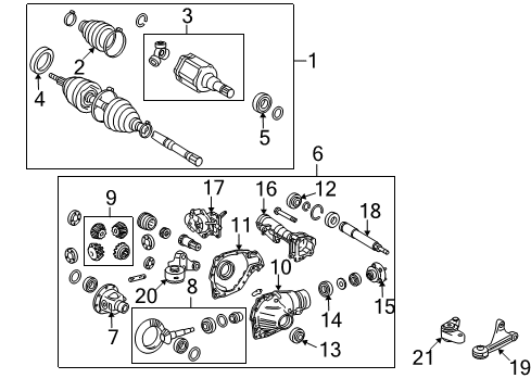 2011 Toyota Sequoia Carrier & Front Axles Differential Carrier Mount Diagram for 52380-0C032