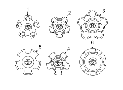 2019 Toyota Tundra Wheel Covers & Trim Center Cap Diagram for 42603-0C051