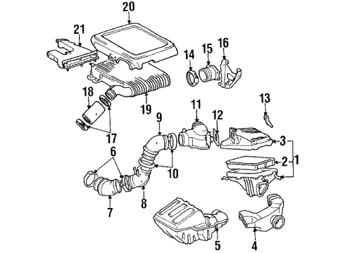 1990 Toyota Celica Filters Element Diagram for 17801-74020-83
