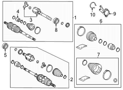 2021 Toyota Highlander Drive Axles - Front Oil Seal Diagram for 90316-34001