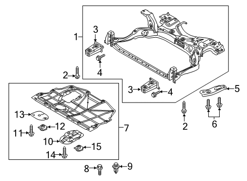 2019 Toyota Yaris Suspension Mounting - Front Crossmember Diagram for 51201-WB001