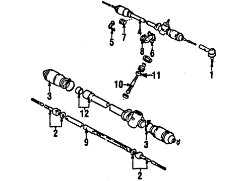 1989 Toyota MR2 Steering Column & Wheel, Steering Gear & Linkage Tie Rod Diagram for 45503-19066